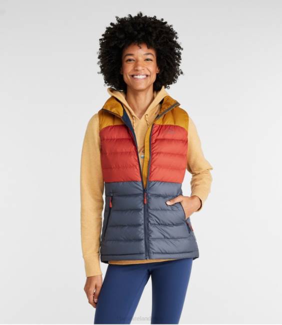 LLBean Down Vest Women J46J918 Outerwear Nautical Navy/Bright Bronze
