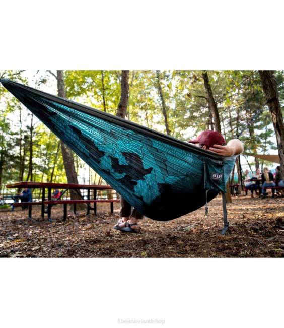 LLBean ENO DoubleNest Hammock Print Unisex J46J6160 Camping Furniture Mountains to Sea/Grey