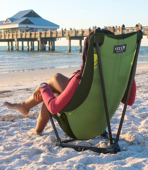 LLBean ENO Lounger DL Chair Unisex J46J1623 Camping Furniture Olive/Lime