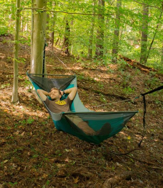 LLBean ENO SkyLoft Hammock Unisex J46J4054 Backyard  Patio Navy/Seafoam
