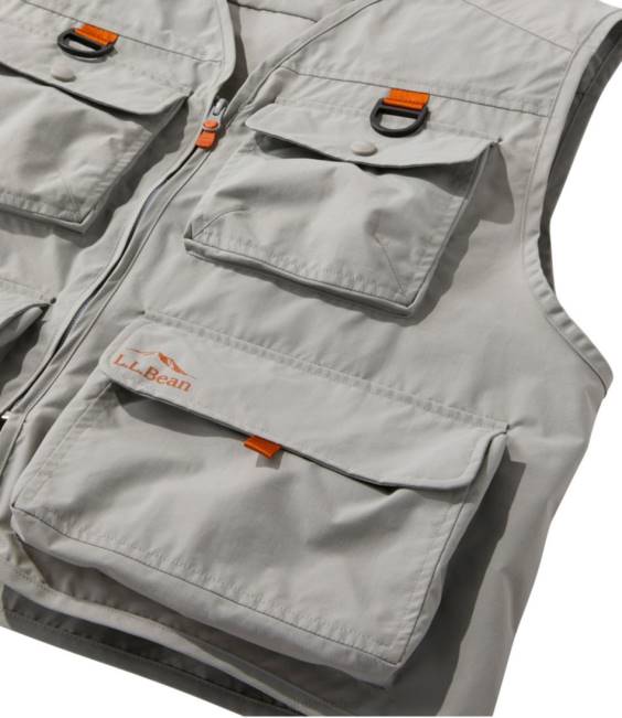 LLBean Emerger Fishing Vest Men J46J744 Fishing Anchor Gray