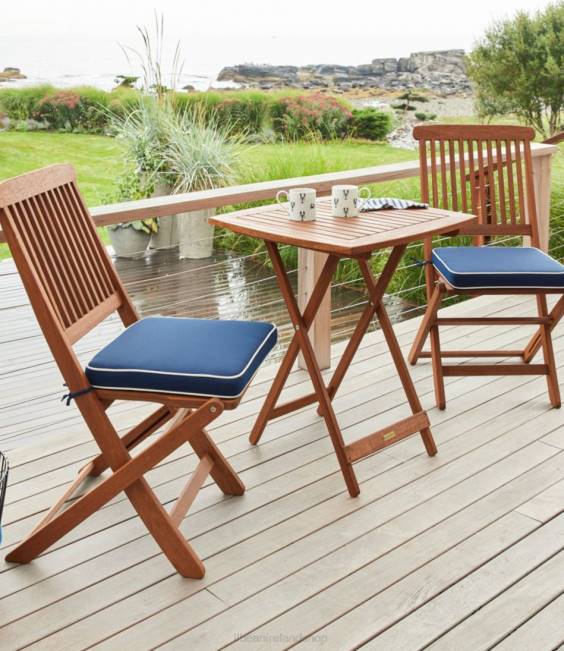 LLBean Eucalyptus 3-Piece Bistro Set Unisex J46J2811 Backyard  Patio Natural