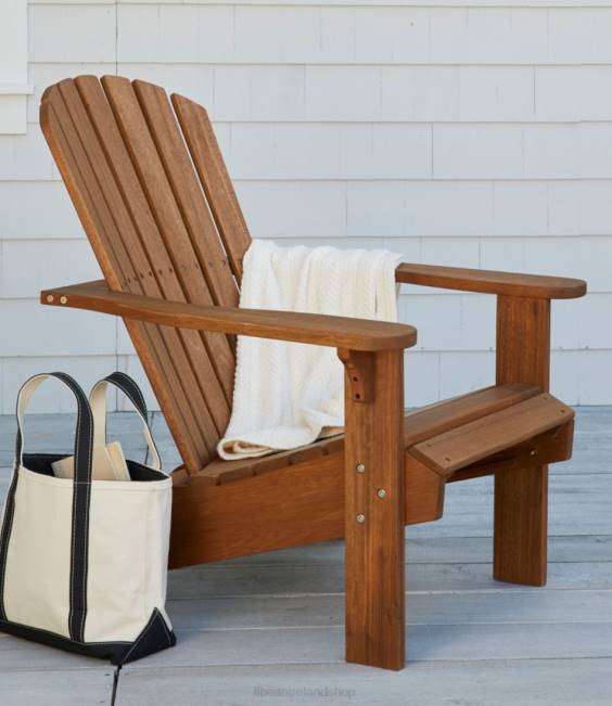 LLBean Eucalyptus Adirondack Lounger Unisex J46J2787 Backyard  Patio Natural
