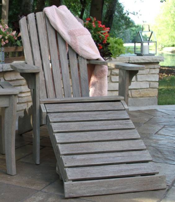 LLBean Eucalyptus Adirondack Lounger Unisex J46J2895 Backyard  Patio Gray Washed