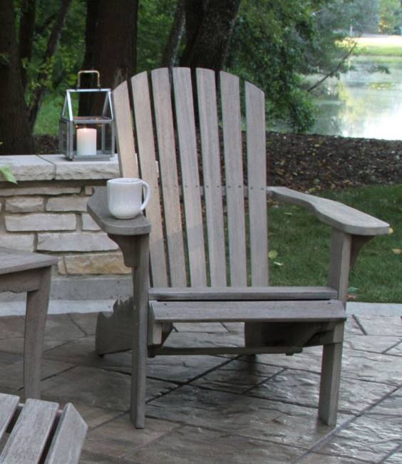 LLBean Eucalyptus Adirondack Lounger Unisex J46J2895 Backyard  Patio Gray Washed