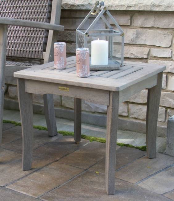 LLBean Eucalyptus End Table Unisex J46J2843 Backyard  Patio Gray Washed