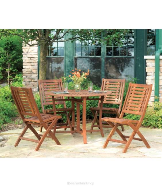 LLBean Eucalyptus Foldable Dining Chairs Set of Two Unisex J46J2853 Backyard  Patio Natural