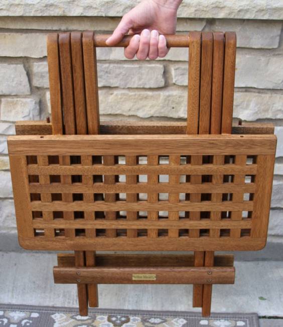 LLBean Eucalyptus Folding Side Table Unisex J46J2777 Backyard  Patio Natural