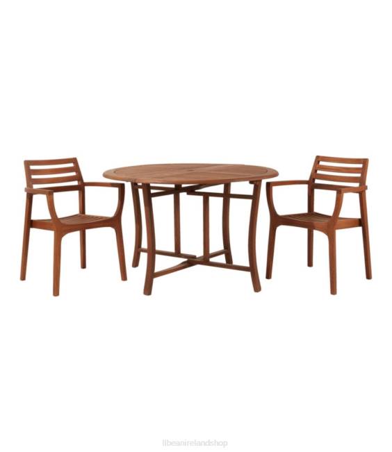 LLBean Eucalyptus Folding Table Unisex J46J2808 Backyard  Patio Natural