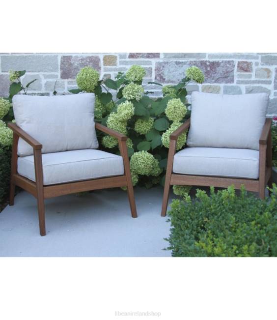 LLBean Eucalyptus Patio Chair Set of Two Unisex J46J2844 Home Goods Natural