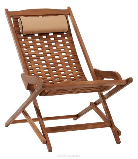 LLBean Eucalyptus Sling Folding Lounger Unisex J46J2814 Backyard  Patio Natural