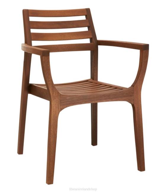 LLBean Eucalyptus Stacking Chairs Set of Four Unisex J46J2752 Backyard  Patio Natural