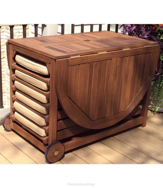 LLBean Eucalyptus Storage 7-Piece Dining Set Unisex J46J2825 Backyard  Patio Natural