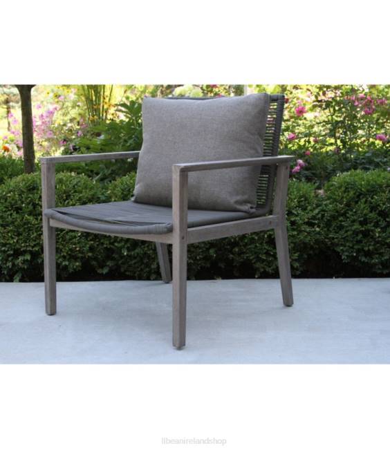 LLBean Eucalyptus Wash and Rope Lounge Chair Set of Two Unisex J46J2887 Backyard  Patio Gray