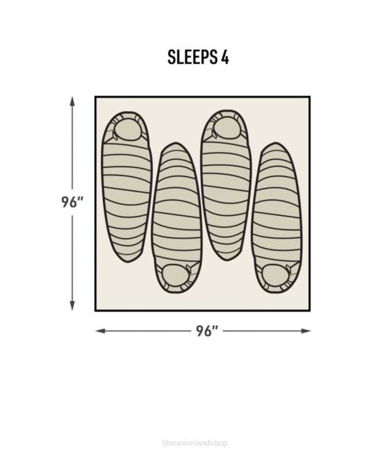 LLBean Eureka Copper Canyon LX 4-Person Tent Unisex J46J1366 Outdoor Equipment Orange/Blue