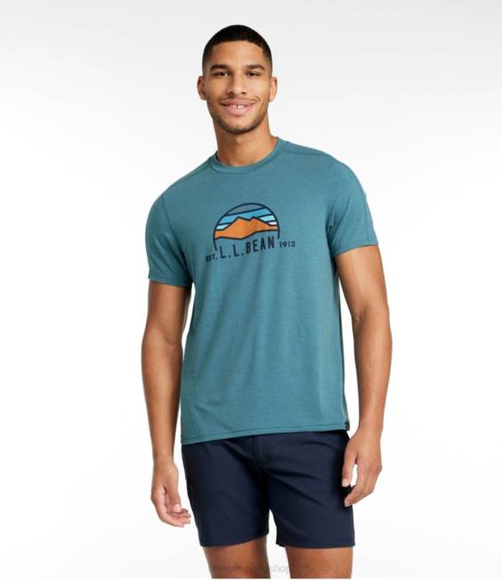 LLBean Everyday SunSmart Tee Men J46J407 Clothing Steel Blue/National Parks