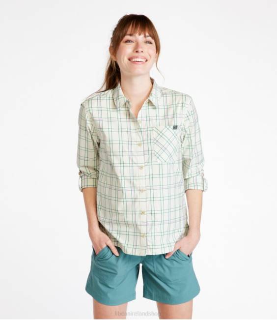 LLBean Everyday SunSmart Woven Shirt Long-Sleeve Women J46J322 Clothing Larkspur Plaid