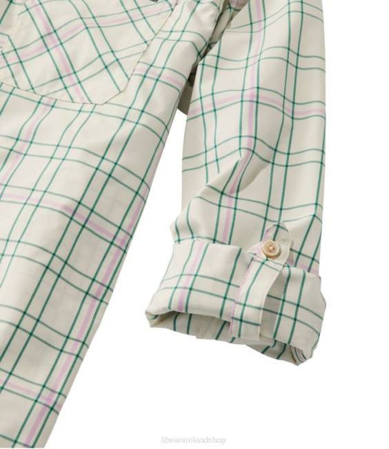 LLBean Everyday SunSmart Woven Shirt Long-Sleeve Women J46J5838 Clothing Cool Sea Blue Plaid