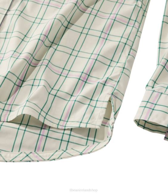 LLBean Everyday SunSmart Woven Shirt Long-Sleeve Women J46J6967 Clothing Wild Salmon Plaid