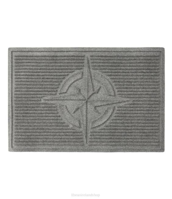 LLBean Everyspace Recycled Waterhog Doormat Compass Rose Unisex J46J4422 Home Goods Medium Gray