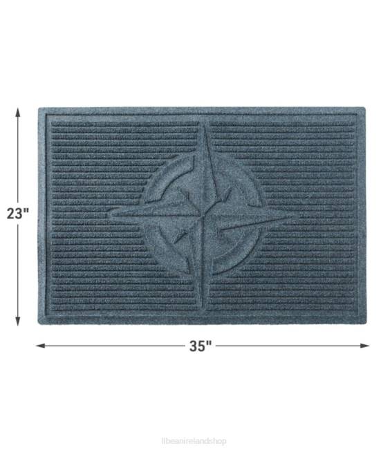 LLBean Everyspace Recycled Waterhog Doormat Compass Rose Unisex J46J4422 Home Goods Medium Gray