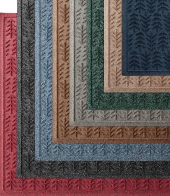 LLBean Everyspace Recycled Waterhog Doormat Crescent Trees Unisex J46J6324 Home Goods Cranberry