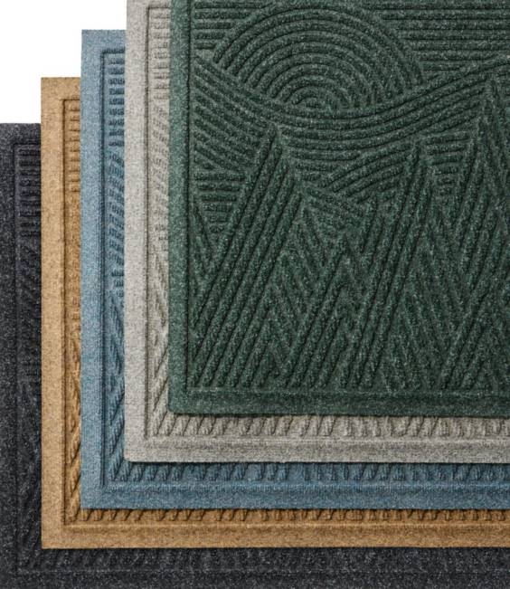 LLBean Everyspace Recycled Waterhog Doormat Mountain Scene Unisex J46J4325 Home Goods Evergreen