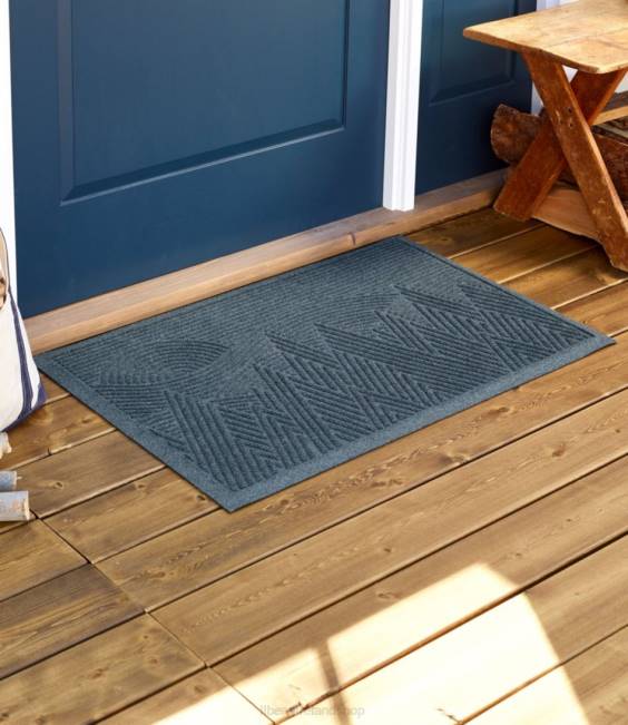 LLBean Everyspace Recycled Waterhog Doormat Mountain Scene Unisex J46J6268 Home Goods Medium Gray