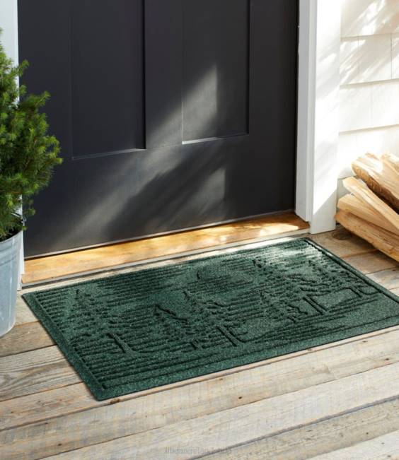 LLBean Everyspace Recycled Waterhog Doormat Pine Trees Unisex J46J4333 Home Goods Evergreen