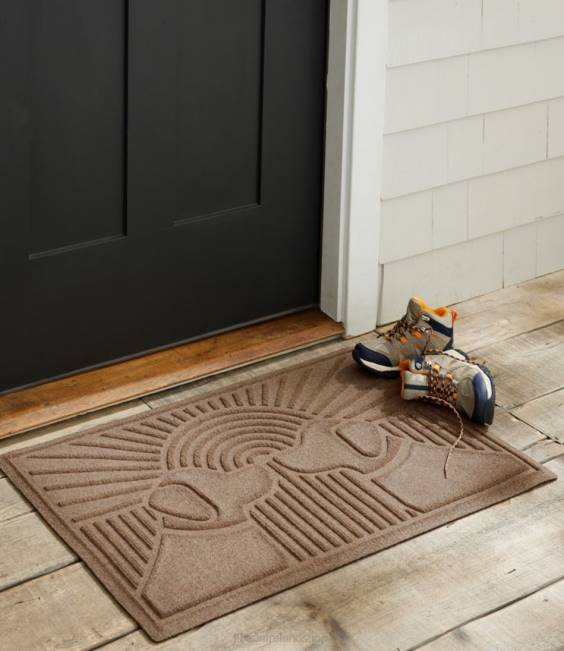 LLBean Everyspace Recycled Waterhog Doormat Sunrise Dogs Unisex J46J4376 Home Goods Evergreen