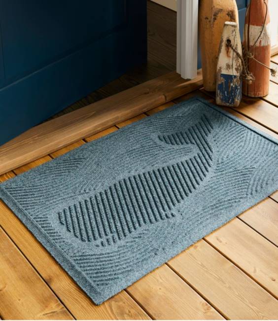 LLBean Everyspace Recycled Waterhog Doormat Swimming Whale Unisex J46J4398 Home Goods Medium Gray