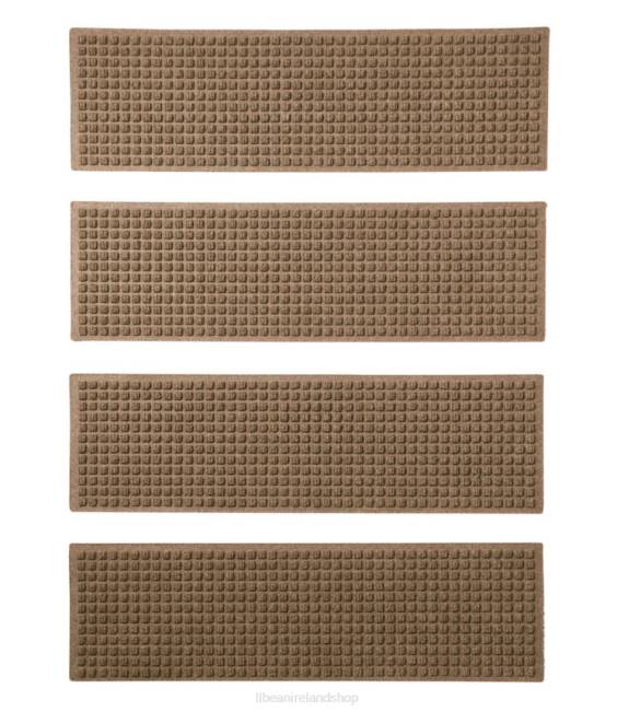 LLBean Everyspace Recycled Waterhog Mat Stair Treads Set of Four Unisex J46J4343 Home Goods Camel