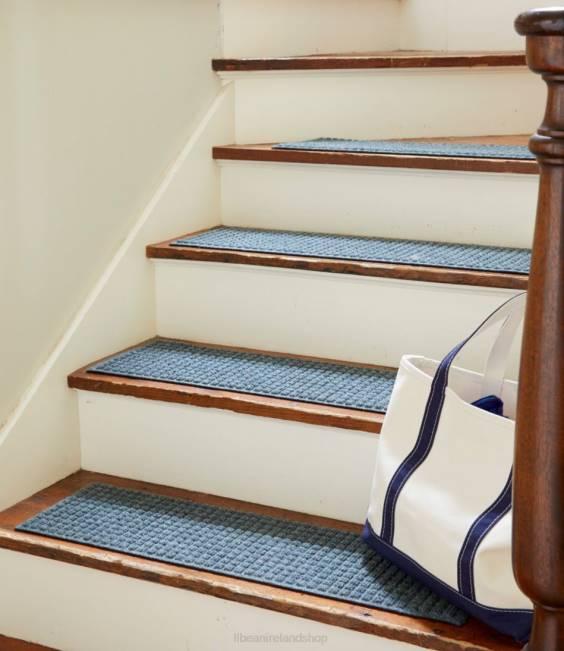 LLBean Everyspace Recycled Waterhog Mat Stair Treads Set of Four Unisex J46J7323 Home Goods Medium Gray