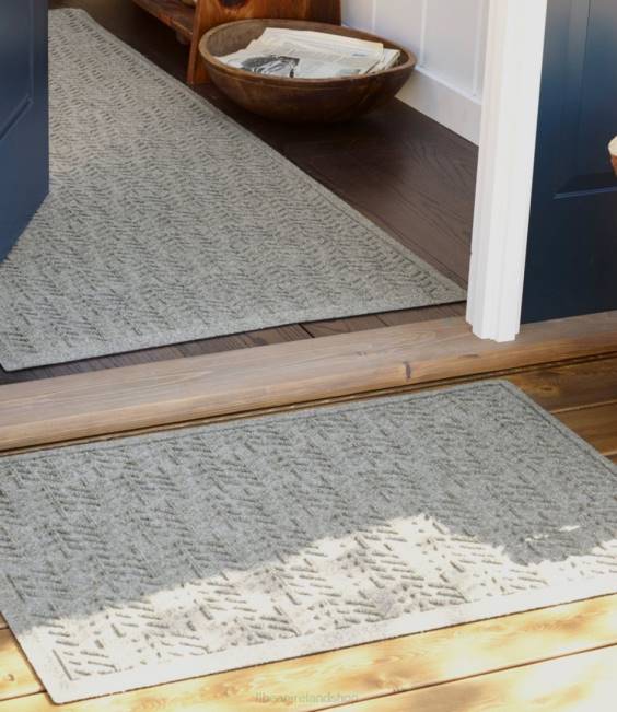 LLBean Everyspace Recycled Waterhog Runner Trees Unisex J46J7322 Home Goods Medium Gray