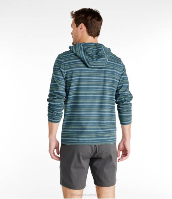 LLBean Explorer Slub Tee Men J46J541 Clothing Dark Teal Blue Stripe