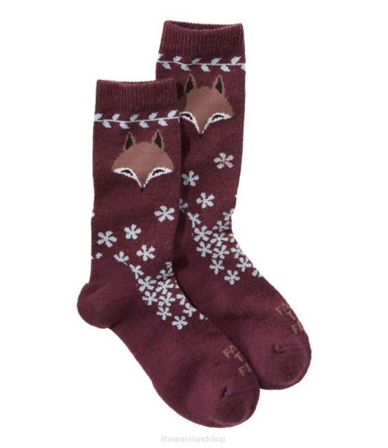 LLBean Farm to Feet Emeryville Crew Socks Kids J46J3810 Footwear Plum