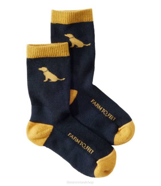 LLBean Farm to Feet Sunderland Crew Socks Kids J46J3463 Footwear Yellow Lab