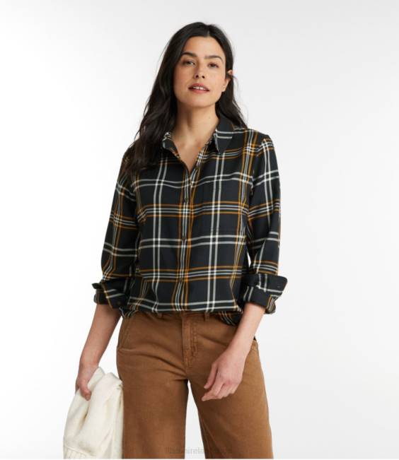 LLBean Feather-Soft Twill Shirt Women J46J5859 Clothing Black