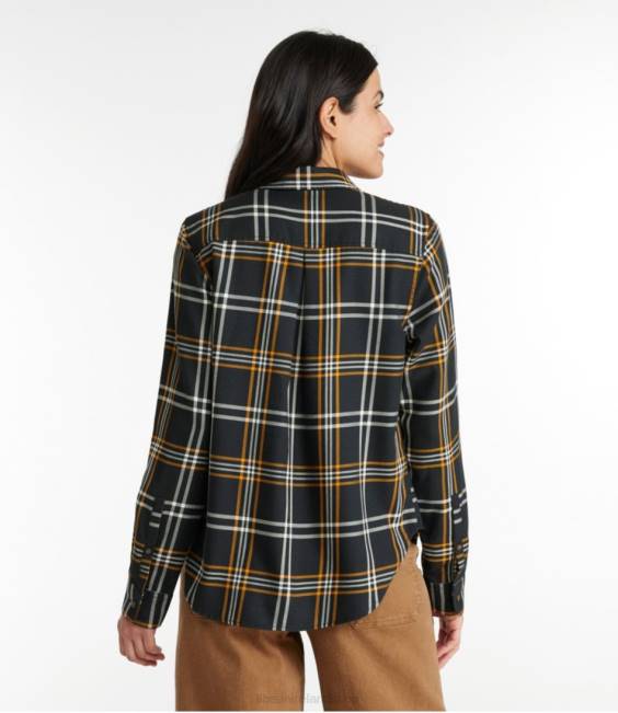 LLBean Feather-Soft Twill Shirt Women J46J6555 Clothing Dark Pine