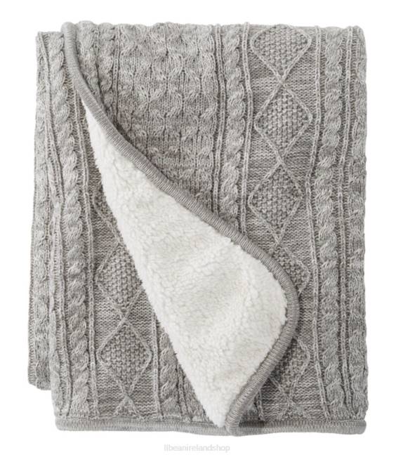 LLBean Fisherman Cabled Fleece Throw Unisex J46J5541 Bedding Feldspar