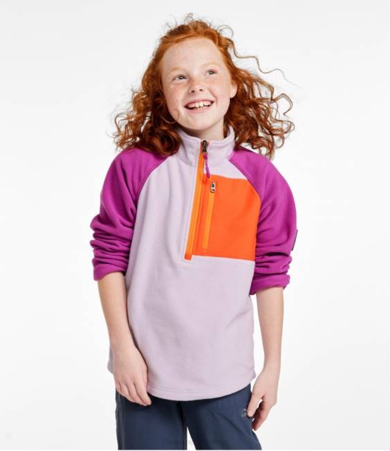 LLBean Fitness Fleece Kids J46J4684 Clothing Lavender Ice/Wild Aster
