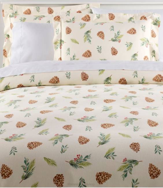 LLBean Flannel Comforter Cover Collection Unisex J46J2555 Bedding Evergreen