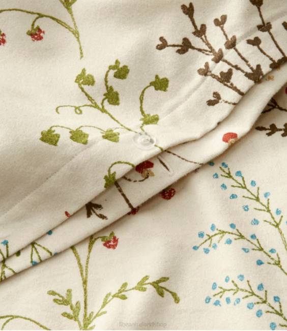 LLBean Flannel Comforter Cover Collection Unisex J46J4475 Bedding Botanical Floral