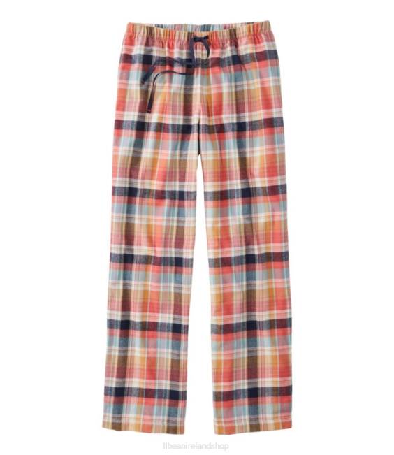 LLBean Flannel Sleep Pants Women J46J3233 Clothing Deep Coral Plaid