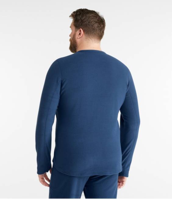 LLBean Fleece Base Layer Crew Men J46J3567 Clothing Dark Marine Blue