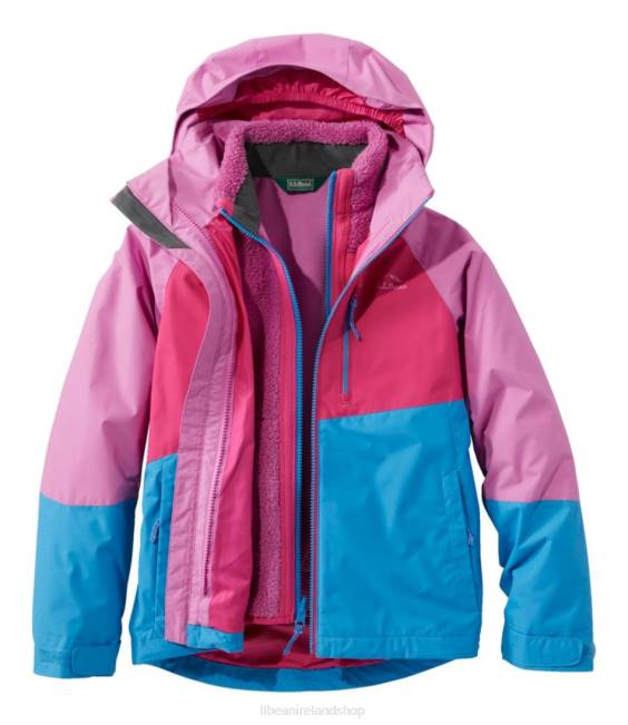LLBean Fleece-Lined 3-in-1 Jacket Kids J46J5111 Outerwear Orchid/Pink Berry