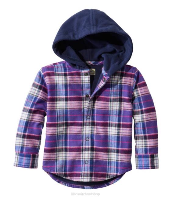 LLBean Fleece-Lined Flannel Shirt Kids J46J105 Clothing Wild Aster