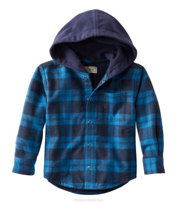 LLBean Fleece-Lined Flannel Shirt Kids J46J3025 Clothing Marine Blue