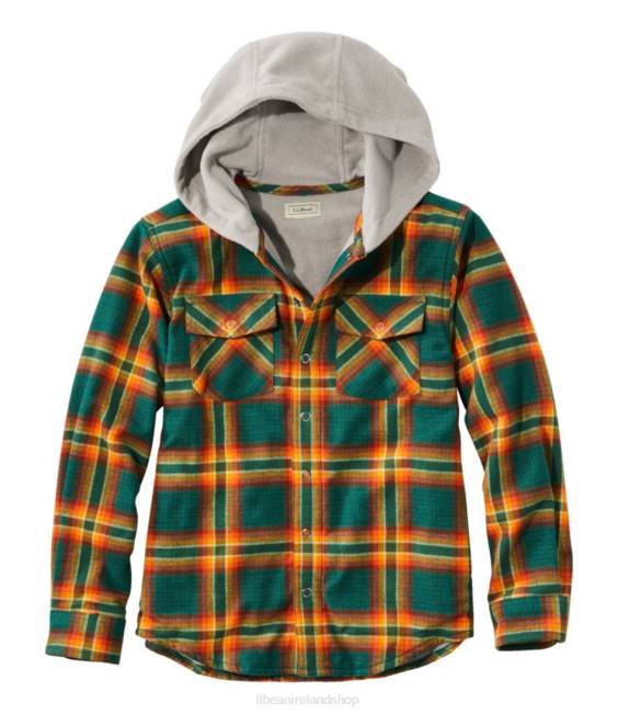 LLBean Fleece-Lined Flannel Shirt Kids J46J3565 Clothing Warm Teal