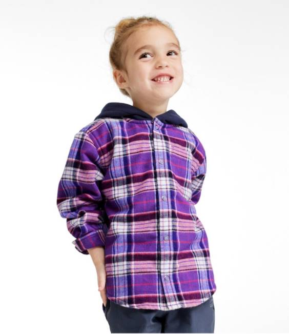 LLBean Fleece-Lined Flannel Shirt Kids J46J4661 Clothing Treeline